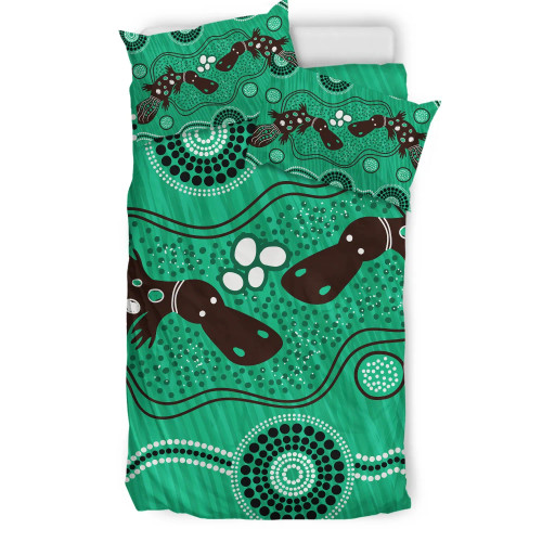 Australia Aboriginal Bedding Set - Indigenous Platypus Ver 12 Australia Aboriginal Bedding Set - Indigenous Platypus Ver 12