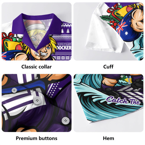 Fremantle Hawaiian Shirt Christmas Holiday Santa Rides The Waves