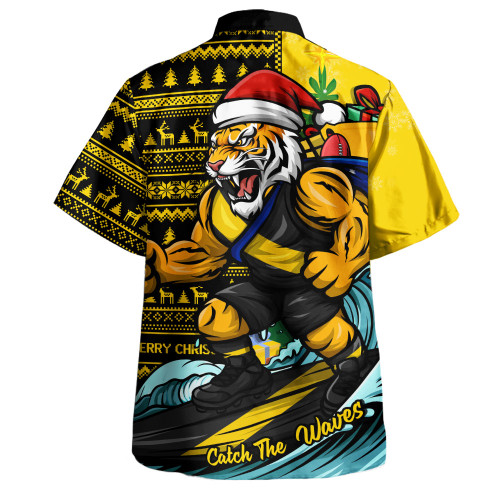 Richmond Hawaiian Shirt Christmas Holiday Santa Rides The Waves
