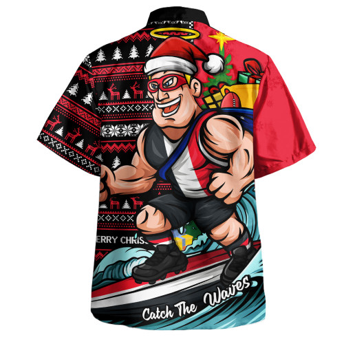 St Kilda Hawaiian Shirt Christmas Holiday Santa Rides The Waves