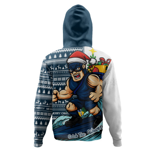 Carlton Hoodie Christmas Holiday Santa Rides The Waves