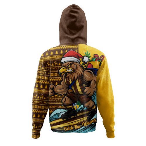 Hawthorn Hoodie Christmas Holiday Santa Rides The Waves