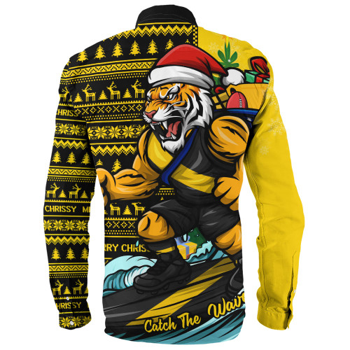 Richmond Long Sleeve Shirt Christmas Holiday Santa Rides The Waves