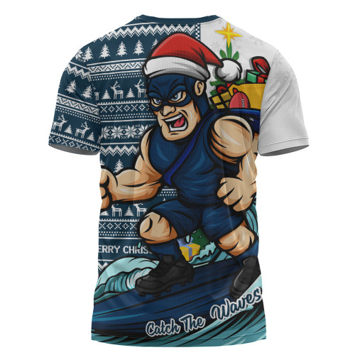 Carlton T-Shirt Christmas Holiday Santa Rides The Waves