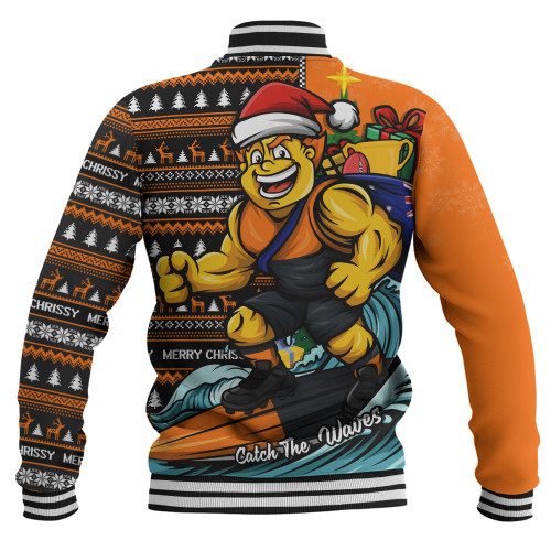 GWS GIANTS Baseball Jacket Christmas Holiday Santa Rides The Waves