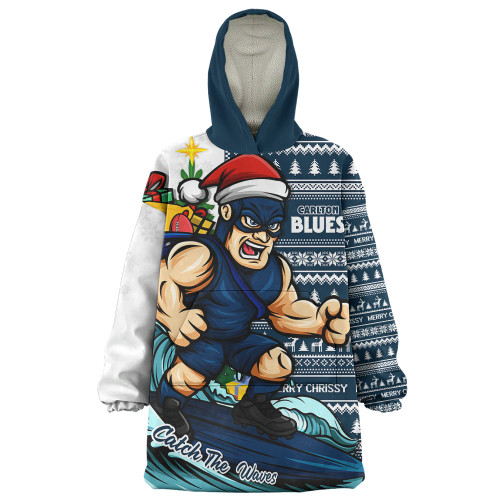 Carlton Snug Hoodie Christmas Holiday Santa Rides The Waves