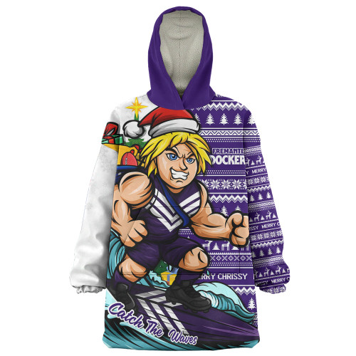 Fremantle Snug Hoodie Christmas Holiday Santa Rides The Waves