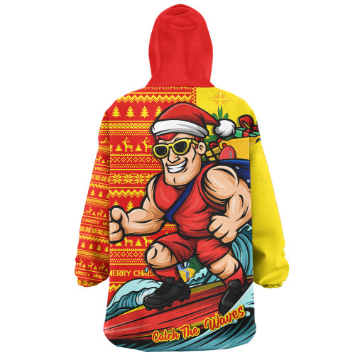 Gold Coast SUNS Snug Hoodie Christmas Holiday Santa Rides The Waves