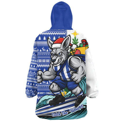 North Melbourne Snug Hoodie Christmas Holiday Santa Rides The Waves