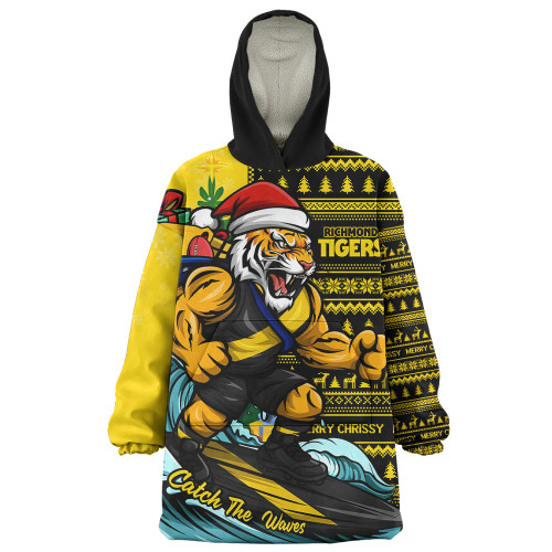 Richmond Snug Hoodie Christmas Holiday Santa Rides The Waves