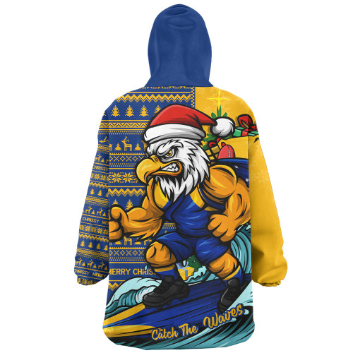 West Coast Eagles Snug Hoodie Christmas Holiday Santa Rides The Waves