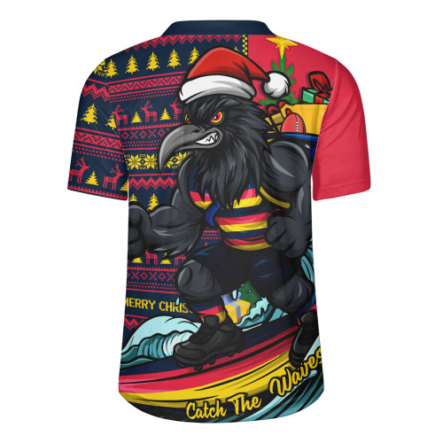 Adelaide Crows Rugby Jersey Christmas Holiday Santa Rides The Waves