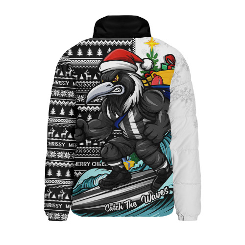 Collingwood Padded Jacket Christmas Holiday Santa Rides The Waves