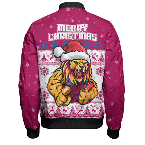 Brisbane Lions Bomber Jacket Special Ugly Christmas Holiday Footy Fans