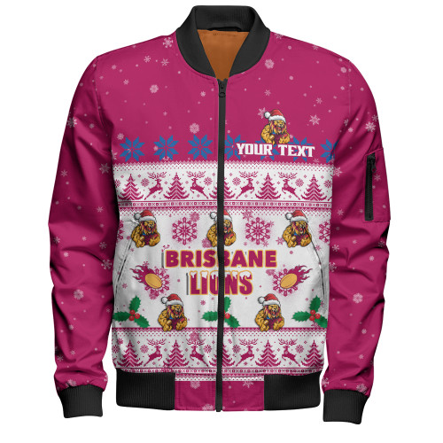 Brisbane Lions Bomber Jacket Special Ugly Christmas Holiday Footy Fans