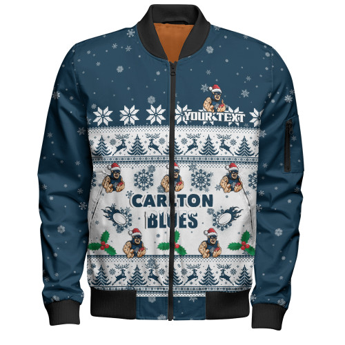 Carlton Bomber Jacket Special Ugly Christmas Holiday Footy Fans