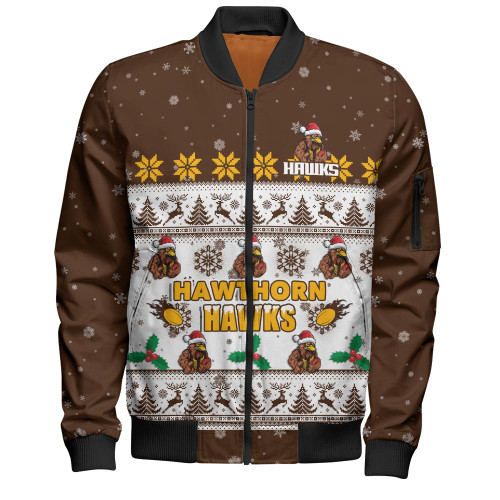 Hawthorn Bomber Jacket Special Ugly Christmas Holiday Footy Fans