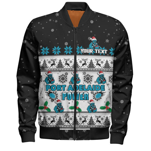 Port Adelaide Bomber Jacket Special Ugly Christmas Holiday Footy Fans