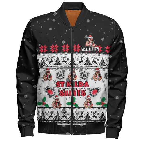 St Kilda Bomber Jacket Special Ugly Christmas Holiday Footy Fans