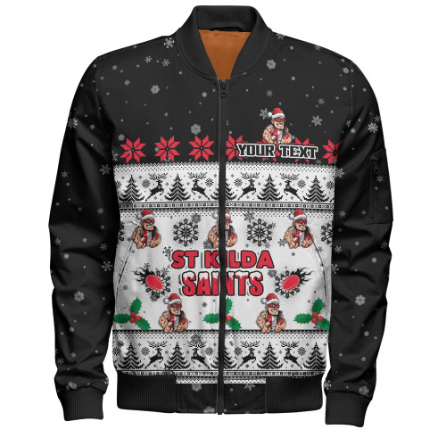 St Kilda Bomber Jacket Special Ugly Christmas Holiday Footy Fans