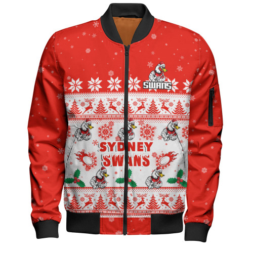 Sydney Swans Bomber Jacket Special Ugly Christmas Holiday Footy Fans