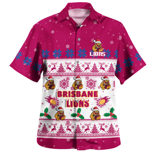 Brisbane Lions Hawaiian Shirt Special Ugly Christmas Holiday Footy Fans