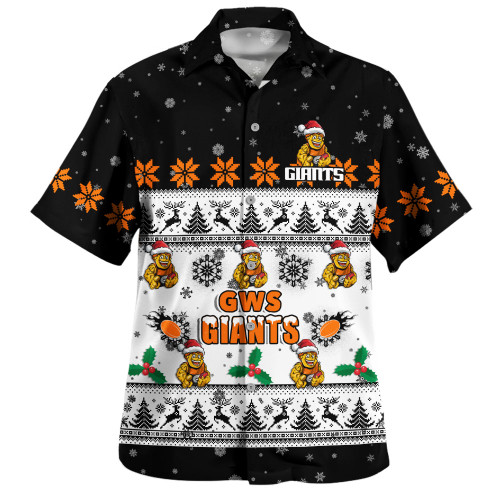 GWS GIANTS Hawaiian Shirt Special Ugly Christmas Holiday Footy Fans