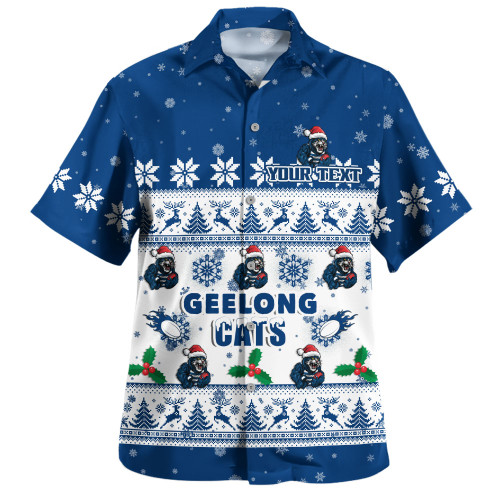 Geelong Cats Hawaiian Shirt Special Ugly Christmas Holiday Footy Fans