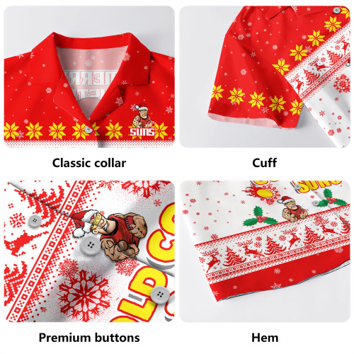 Gold Coast SUNS Hawaiian Shirt Special Ugly Christmas Holiday Footy Fans