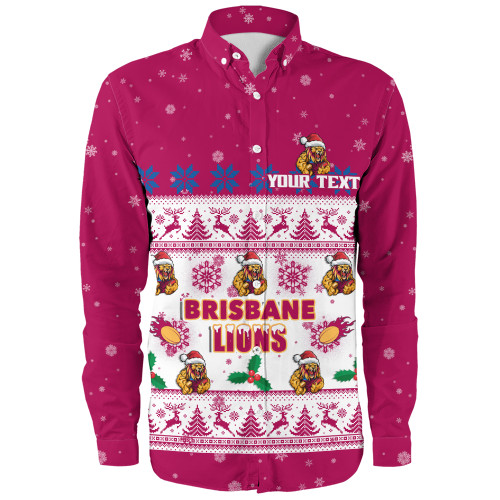 Brisbane Lions Long Sleeve Shirt Special Ugly Christmas Holiday Footy Fans