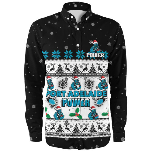Port Adelaide Long Sleeve Shirt Special Ugly Christmas Holiday Footy Fans