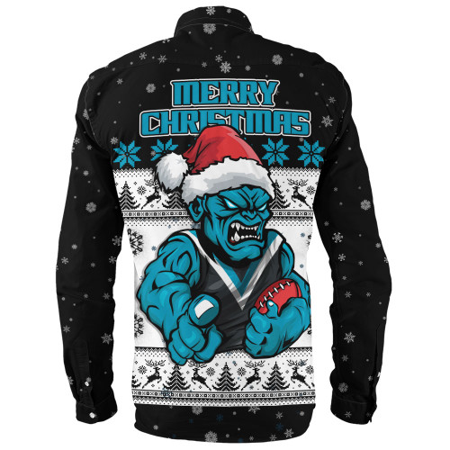 Port Adelaide Long Sleeve Shirt Special Ugly Christmas Holiday Footy Fans