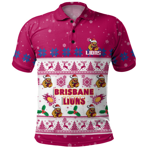 Brisbane Lions Polo Shirt Special Ugly Christmas Holiday Footy Fans