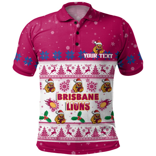 Brisbane Lions Polo Shirt Special Ugly Christmas Holiday Footy Fans