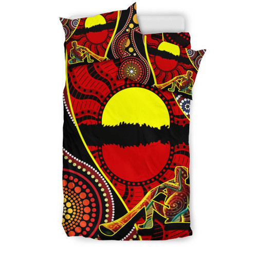 Australia Bedding Set - Australia Aboriginal Dots With Didgeridoo Australia Bedding Set - Australia Aboriginal Dots With Didgeridoo