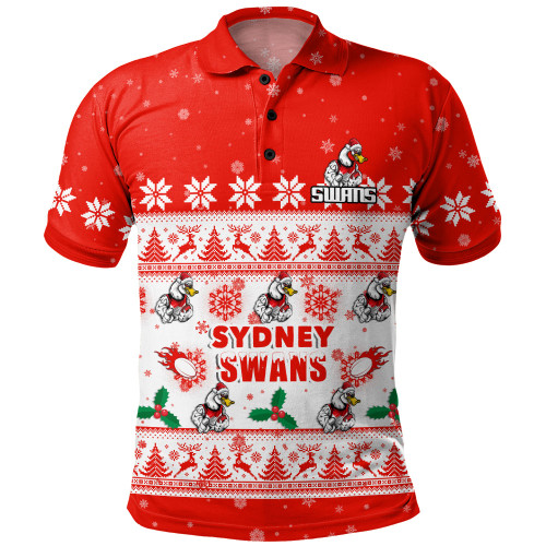 Sydney Swans Polo Shirt Special Ugly Christmas Holiday Footy Fans