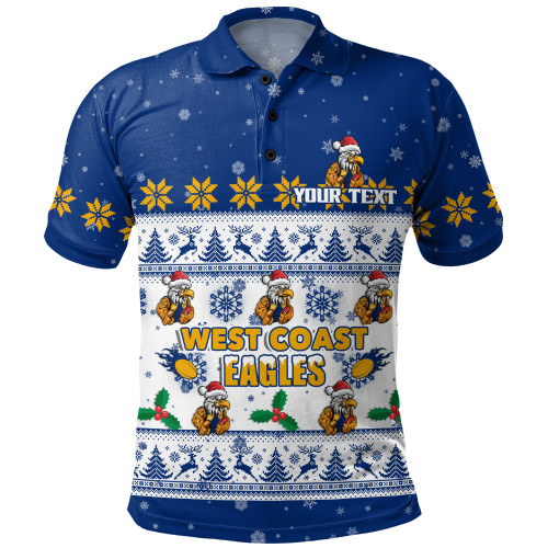 West Coast Eagles Polo Shirt Special Ugly Christmas Holiday Footy Fans