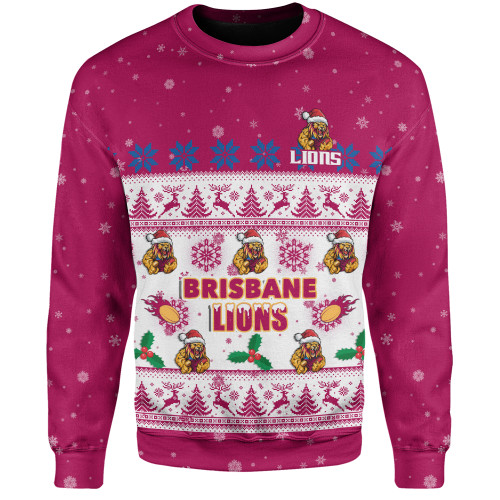 Brisbane Lions Sweatshirt Special Ugly Christmas Holiday Footy Fans