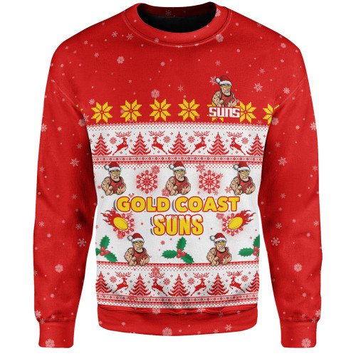 Gold Coast SUNS Sweatshirt Special Ugly Christmas Holiday Footy Fans