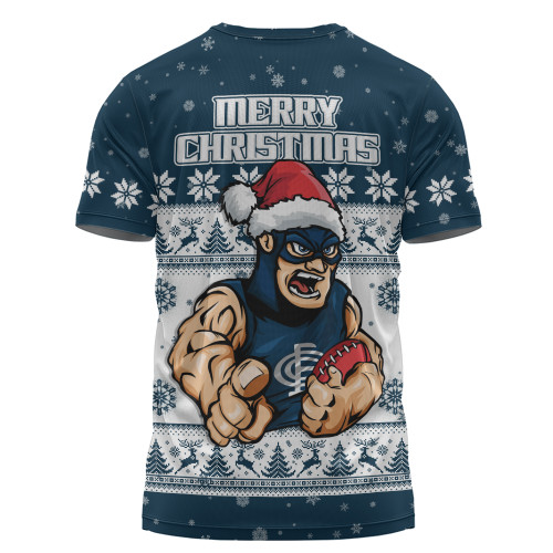 Carlton T-Shirt Special Ugly Christmas Holiday Footy Fans