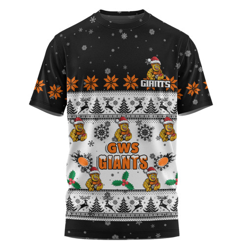 GWS GIANTS T-Shirt Special Ugly Christmas Holiday Footy Fans