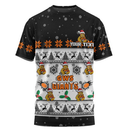 GWS GIANTS T-Shirt Special Ugly Christmas Holiday Footy Fans