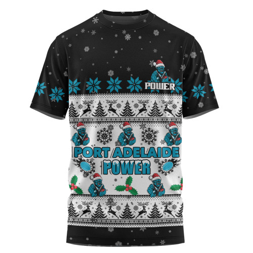 Port Adelaide T-Shirt Special Ugly Christmas Holiday Footy Fans
