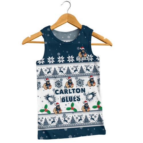 Carlton Men Singlet Special Ugly Christmas Holiday Footy Fans