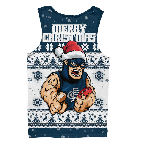 Carlton Men Singlet Special Ugly Christmas Holiday Footy Fans