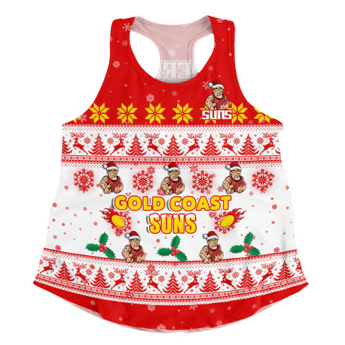 Gold Coast SUNS Women Racerback Singlet Special Ugly Christmas Holiday Footy Fans