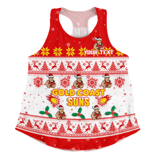 Gold Coast SUNS Women Racerback Singlet Special Ugly Christmas Holiday Footy Fans