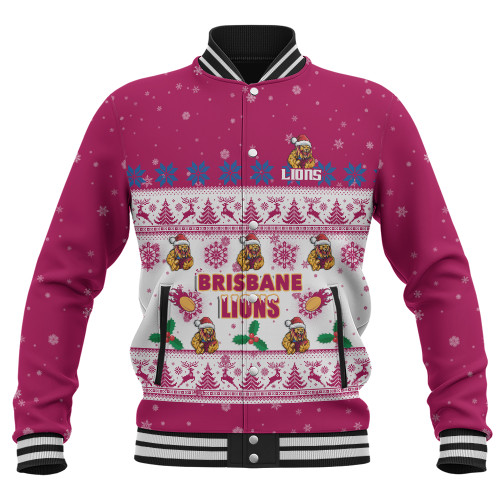 Brisbane Lions Baseball Jacket Special Ugly Christmas Holiday Footy Fans