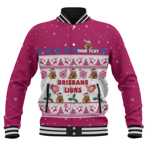 Brisbane Lions Baseball Jacket Special Ugly Christmas Holiday Footy Fans