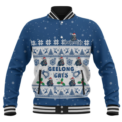 Geelong Cats Baseball Jacket Special Ugly Christmas Holiday Footy Fans